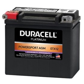 Duracell AGM Powersport Battery - ETX12 