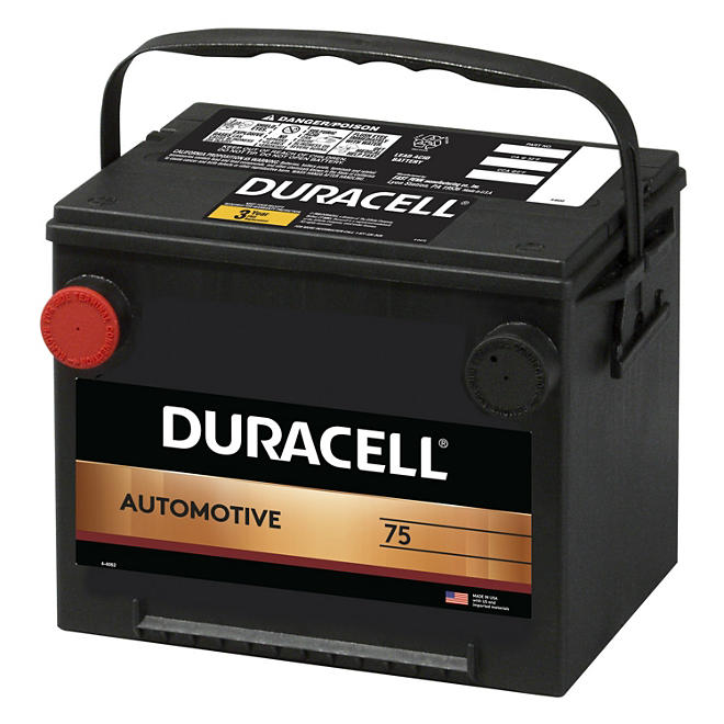 Duracell Automotive Battery, Group Size 75 