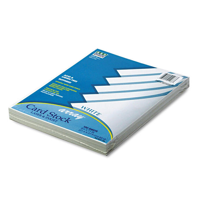 Pacon - Array Colored Card Stock, 65lb, White - 100 Sheets