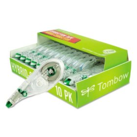 Tombow® MONO Hybrid Style Correction Tape, 1/6" x 394", Non-Refillable, 10pk.