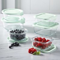 Martha Stewart Glass Food Storage Containers with Lids, 12-Piece Set