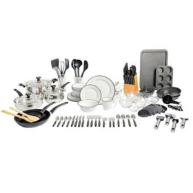 Gibson Home 95-Piece Complete Kitchen Starter Set, Choose Color