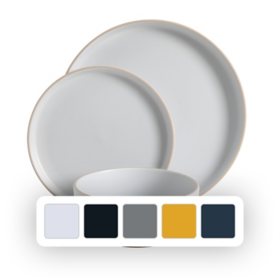 Gibson Home Everyday Essential Coupe 18-Piece Dinnerware Set, Service for 6, Choose Color