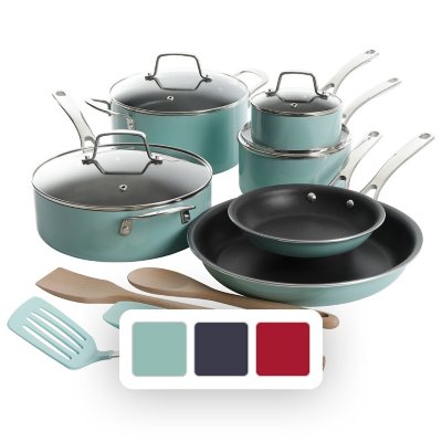 Martha Stewart 14-Piece Nonstick Aluminum Cookware Set (Assorted Colors) -  Sam's Club