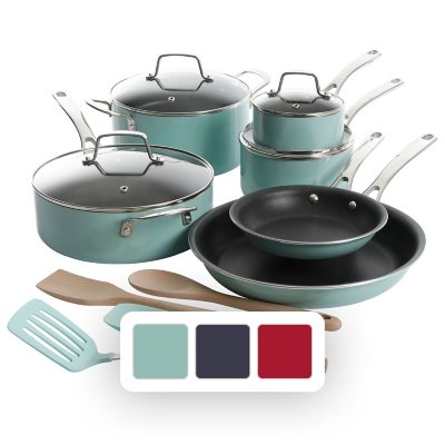 Martha Stewart 14Piece Nonstick Aluminum Cookware Set (Assorted Colors