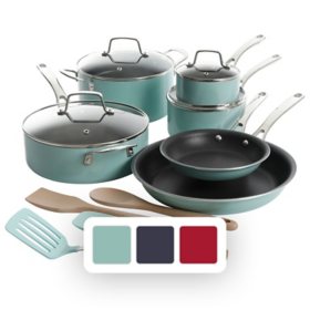 Martha Stewart 14-Piece Nonstick Aluminum Cookware Set (Assorted Colors)