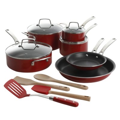 Details about   Martha Stewart 14-Piece Nonstick Aluminum Cookware Set Assorted Colors , 