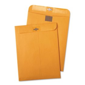 Quality Park - Postage Saving ClearClasp Kraft Envelopes, 9 x 12, Brown Kraft -  100/Box