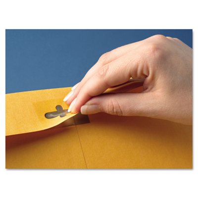 QUA43568 28 lb Kraft Paper 9 x 12 Postage Saving ClearClasp Envelopes New Version 100 per Box with Reusable Redi-Tac Closure & Gummed Flap