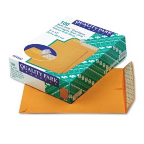 Quality Park - Redi Strip Catalog Envelope, 9 x 12, Brown Kraft - 100 Count