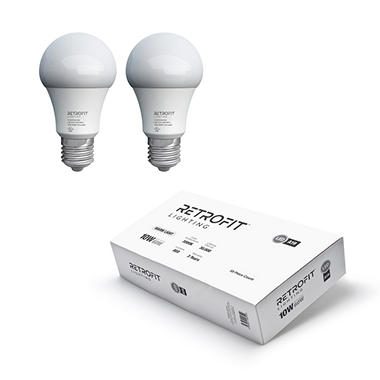 50 Pack : Retrofit Lighting A19 – 10 Watt LED Light Bulbs