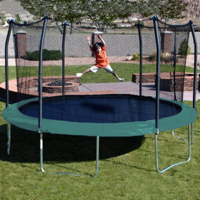 Oval shaped outlet trampoline