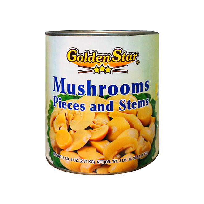 Golden Star Mushrooms Pieces and Stems - 100 oz.