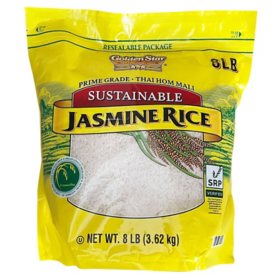 Golden Star Prime Grade Thai Hom Mali Sustainable Jasmine Rice, 8 lbs.