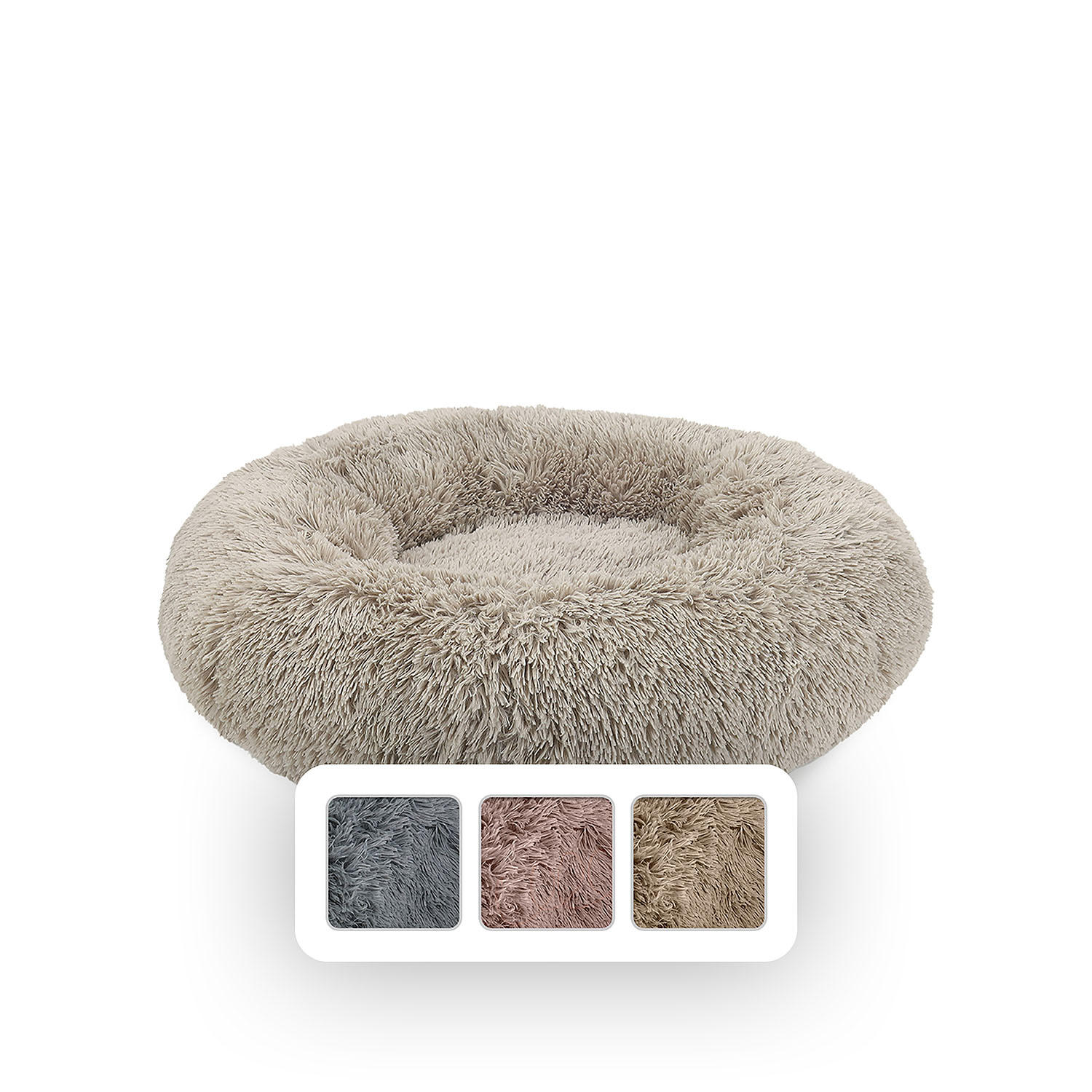 Canine Creations Donut Round Pet Bed, 28' x 28' - Taupe