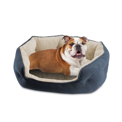 Canine Creations Cozy Oval Round Cuddler Pet Bed (Gray)