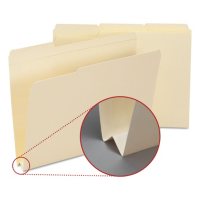 Smead 1 1/2" W-Fold Expansion Heavyweight File Folders, 1/3 Cut Assorted Positions, Letter, Manila, 50ct.