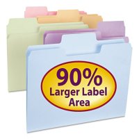 Smead 1/3 Cut Assorted Positions SuperTab File Folders, Letter, Assorted Pastel Colors, 100ct.