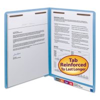 Smead 3/4" Expansion WaterShed/CutLess File Folder, End Tab, 2 Fasteners, Letter, Blue, 50ct.
