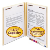 Smead 1 1/2" W-Fold Expansion Heavyweight File Folders, Straight End Tab, Two Fasteners, Letter, Manila, 50ct.