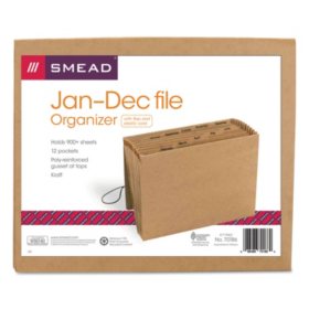 Smead 12 Pocket Jan-Dec Accordion Expansion File, Letter, Kraft 