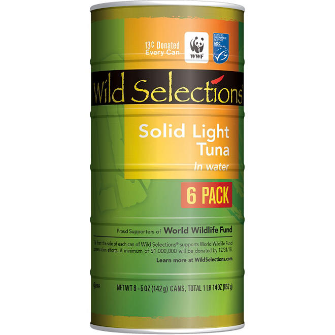 Wild Selections Solid Light Tuna in Water (5 oz., 6 pk.)