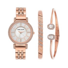 Anne Klein Women's Swarovski Crystal Accented Watch and Bracelet Set