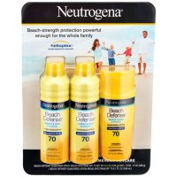 Neutrogena Beach Defense SPF 70 Sunscreen Spray & Lotion Mix Pack (6.5 oz. sprays + 6.7 oz. lotion)