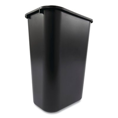 2 pak TRASH CAN 3.5 gal Plastic Black Garbage Office WasteBasket bathroom Small 