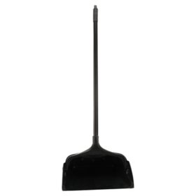 Rubbermaid Commercial Lobby Pro Upright Dust Pan with Wheels (Black)