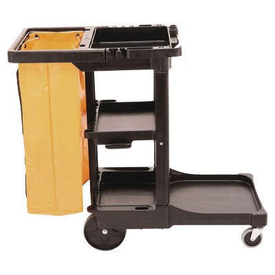 Rubbermaid High-Security Healthcare Cleaning Cart - Black