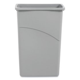 Boardwalk Slim Jim Plastic Waste Container, Gray (23 gal.)