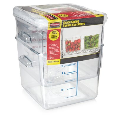 Vigor 8 Qt. Allergen-Free Clear Square Polycarbonate Food Storage