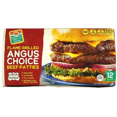 Don Lee Farms Flame Grilled Angus Burgers (48 oz.) Sam's Club