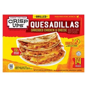 CrispUps Grilled Chicken Quesadillas, Frozen, 2.33 oz., 14 ct.