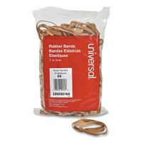 Universal Rubber Bands, Size 64, 0.04" Gauge, Beige, 1 lb Bag, 320/Pack