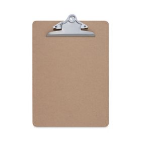 Universal Hardboard Clipboard, 1.25" Clip Capacity, Brown, 3/Pack, Various Sizes