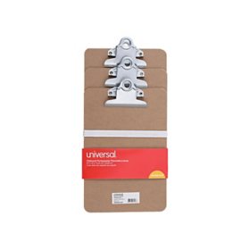 Universal® Hardboard Clipboard, 3/4" Capacity, 5 x 8 Sheets, Brown