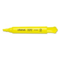 Universal® Desk Highlighter, Chisel Tip, Fluorescent Yellow, 36/Pack