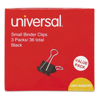 Universal Office Products 31028 Small Binder Clips 3/4" Wide, 3/8" Capacity 