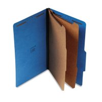 Universal Pressboard Classification Folders, Six-Section, Legal, Cobalt Blue, 10ct.