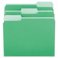 Universal File Folders, 1/3 Cut One-Ply Tab, Legal, Bright Green/Light Green, 100/Box (Various Types)