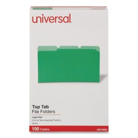 Universal® Deluxe Colored Top Tab File Folders