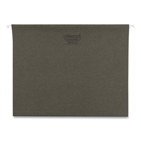 Universal 1/5 Tab Hanging File Folders, 11 Point Stock, Letter, Standard Green, 25ct.