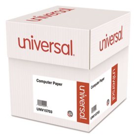 Universal® Two-Part Carbonless Paper, 15lb, 9-1/2" x 11", Perforated, White, 1650 Sheets