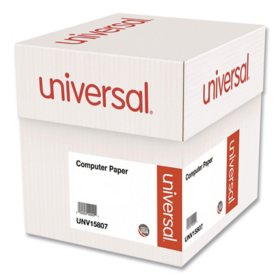 Universal® Computer Paper, 20lb, 9-1/2" x 11", Letter Trim Perforation, White, 2300 Sheets