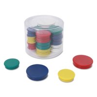 Universal Assorted Magnets, 3/4" Dai, 1 1/4" Dia, 1 1/2" Dia, Asst Colors, 30/Pack