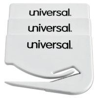 Universal Letter Slitter Hand Letter Opener w/Concealed Blade, 2 1/2", White, 3/Pack