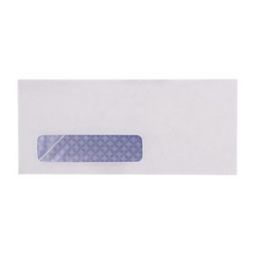 Universal #10 Security Tinted Window Business Envelope, V-Flap, White, 500ct.