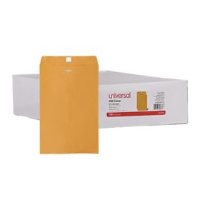 Universal Kraft Clasp Envelope, Center Seam, 28 lb. Brown Kraft., 100/Box, Various Sizes